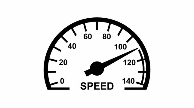 Speedometer isolated on white background, speed gauge, car dashboard, velocity meter, measuring speed, driving concept, isolated object, graphic element, with copy space