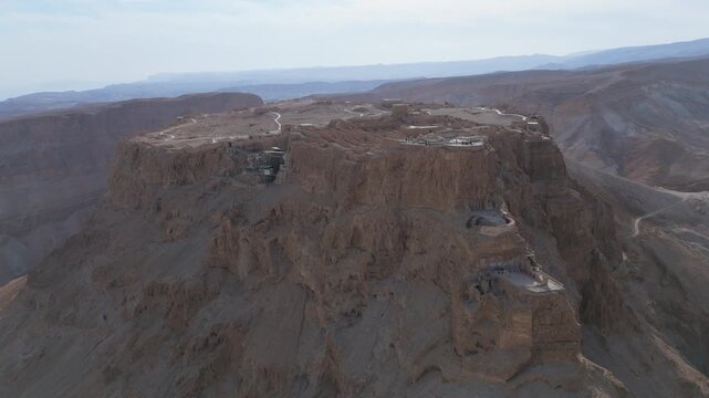 Aerial view of Masada National Park in the Judaean Desert