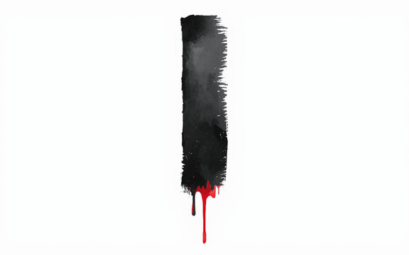 Symbolic Streak: A striking black stroke, bleeding with crimson, commands attention with its raw, minimalist aesthetic.