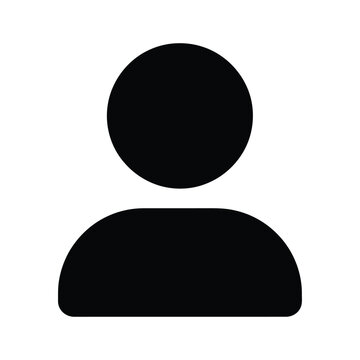 Simple black silhouette of a person with a rounded head and broad shoulders