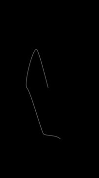A minimalist gray line forming an l shape on a black background