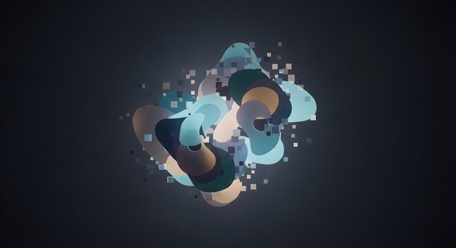 Abstract digital form composed of squares