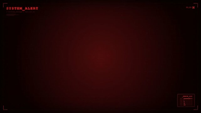 Alert system animation with red warning interface, cyber security background loop