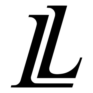 A stylized black letter L with a white outline on a clean white background