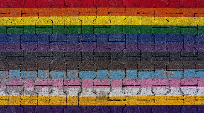 Pflastersteine in Regenbogenfarben