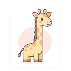 Fototapeta premium Cute Giraffe Illustration, Flat Design Vector Graphic