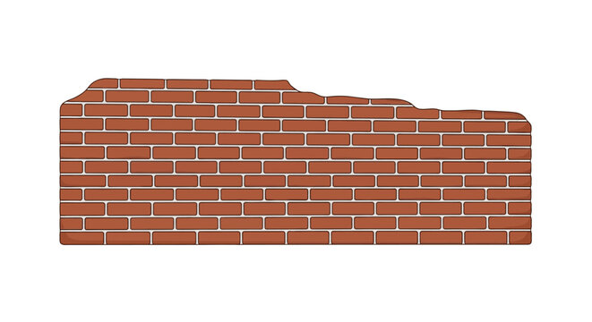 Red brick wall with broken corner.