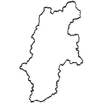 長野県地図 筆タッチ 和風 中部地方 日本 / A brushstroke map of Nagano Prefecture