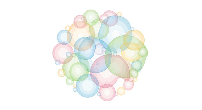 Colorful transparent bubbles isolated on white background vector