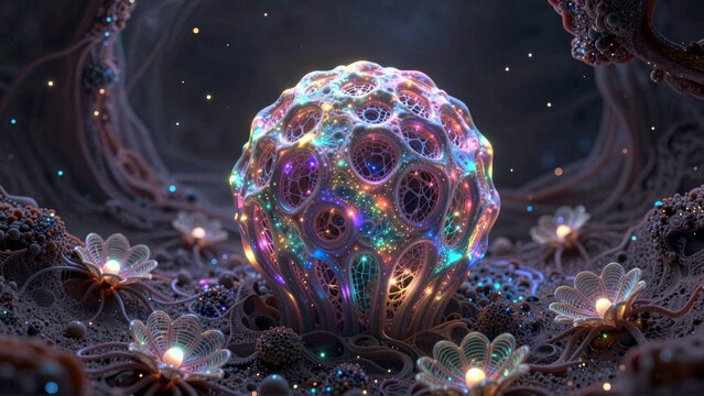 Mysterious glowing orb in a fantasy world