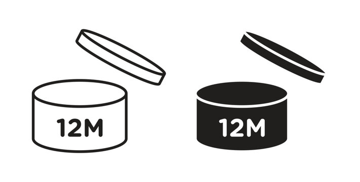 12M icon on white background. icon set