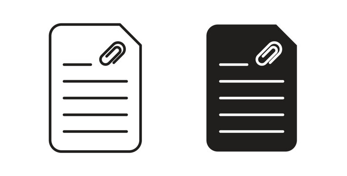 Attach document icon on white background. icon set