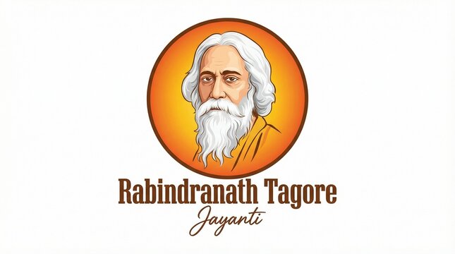 Ravindranath Tagore Jayanti illustration vector art