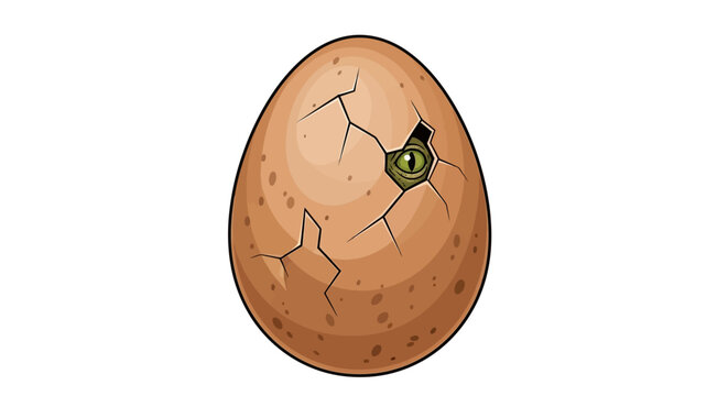 Hatching dinosaur egg with baby.