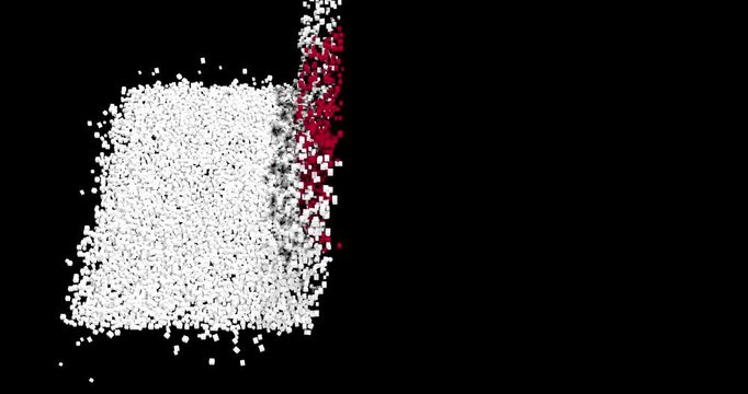 Abstract Cubes Forming Japanese Flag Texture