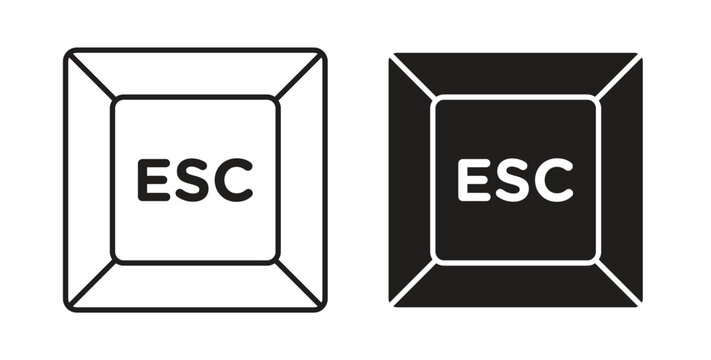 Esc icon on white background. icon set