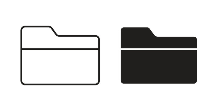 Folder icon on white background. icon set