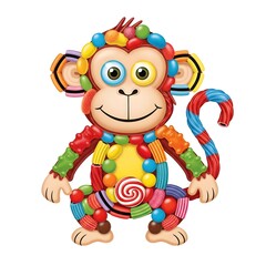 Obraz premium A colorful monkey made of candy
