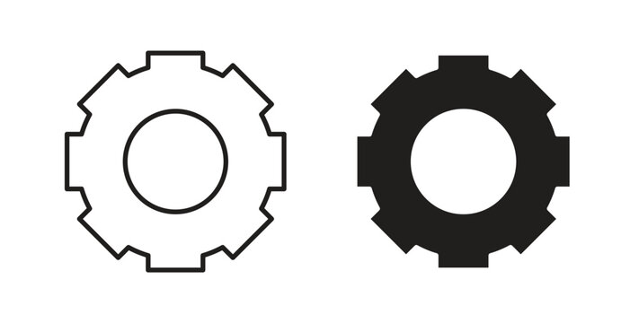 Gear icon on white background. icon set