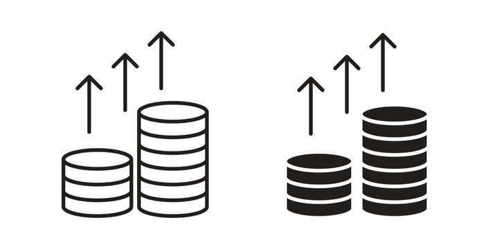 High revenue icon on white background. icon set