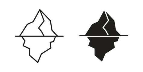 Iceberg icon on white background. icon set © basit