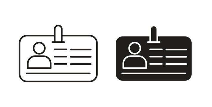ID badge icon on white background. icon set