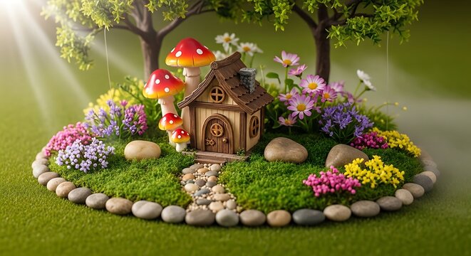 Colorful pixel art of a grand cathedral in lush green terrain