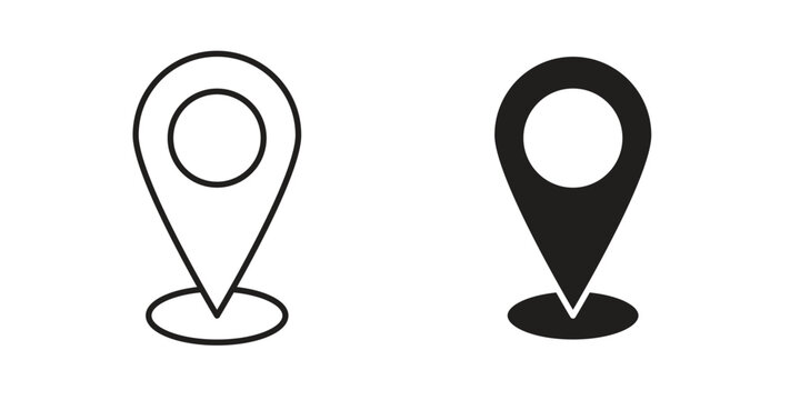 Map marker icon on white background. icon set