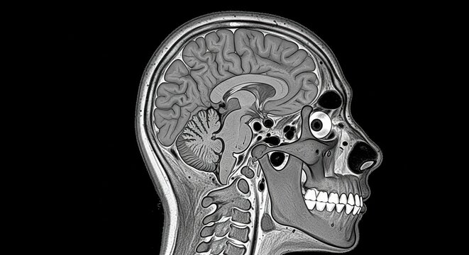 Dog Brain MRI Scan - Anatomy, Medical Imaging, Canine Head, Skull Profile