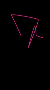 Neon squiggle line glowing on black background minimalist abstract design for tech and creative projects