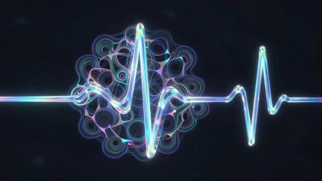 Electric heart graphic with lightning