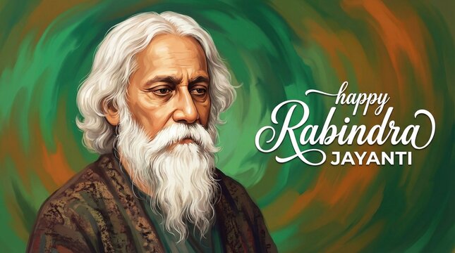 Happy Rabindranath Tagore Jayanti social media story feeds mockup template