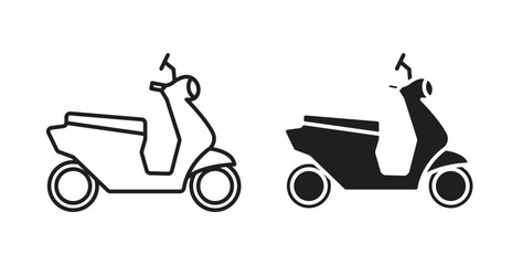 Scooter bike icon on white background. icon set © basit