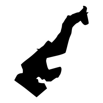 Monaco Black Map Flat Design
