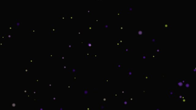 glowing yellow and purple orb-like particles floating in light streaks, creating a high-definition CGI background perfect for creative projects. 4k video motion graphis animation.