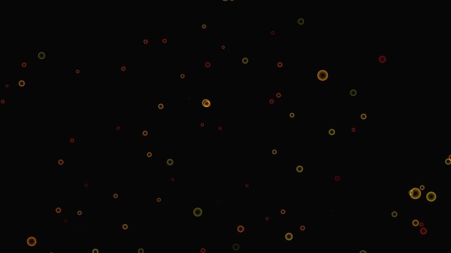 Light neon moving around the Bubbles symbol. Bubbles animation and motion graphics big and small babuls black background. 4k