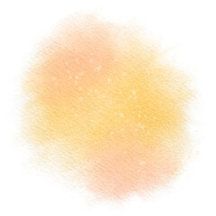 Fototapeta premium Gradient Yellow and Pink Watercolor Splash with Splatters, Sunset Pastel Spring Wedding Paint Blob, Peach Ombre Ink Wash for Artistic Branding