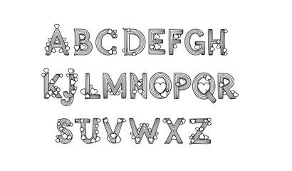 Obraz premium Romantic Heart Letter Initial Monogram Jewelry Vector Alphabet