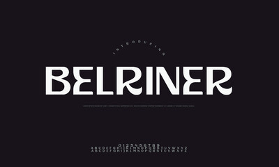 Obraz premium Belriner bold typography, unique serif font with artistic flair, font design, graphic design, text design, typeface design, web design