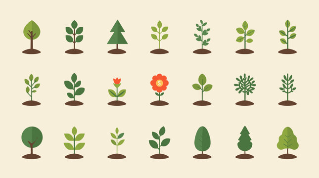 A simple, flat-design illustration of a tree against a neutral background. This image evokes feelings of peace and growth, making it ideal for environ