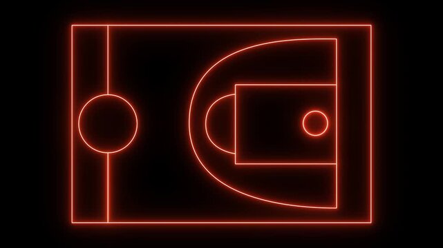 Aerial view of old school basketball court from above, Malta. motion animated on transparent background.