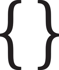 Fototapeta premium Black curly brackets symbol also transparent background programming