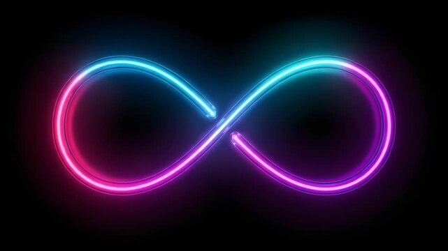 Neon Infinity Symbol 4K Video Clip