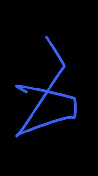 Glowing blue right arrow cursor icon on black background for digital navigation and user interface design
