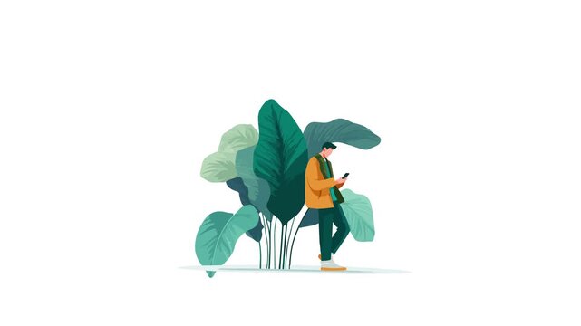 human chatting on nature flat design character style minimalist video motion suitable to your technology, business, and more