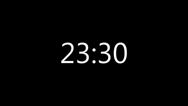 24 Minute Countdown Timer - Minimal White on Black , with video animation.