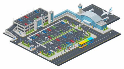 Obraz premium Airport Parking Lot Structure.