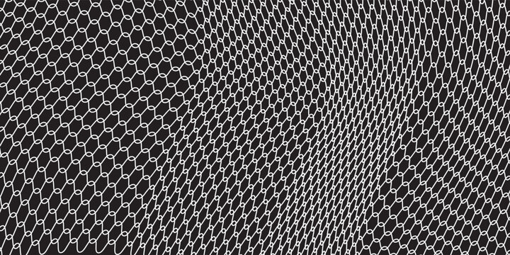 Fishing net seamless pattern. Soccer and football gates mesh. Fishnet texture. Basketball hoop and hockey net pattern. Sportswear texture. Chain link fence. Vector illustration on black background.