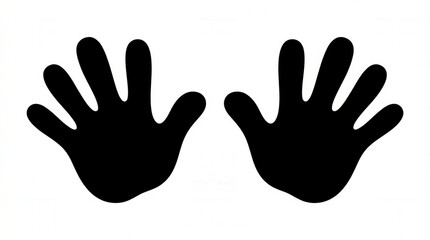 Obraz premium Silhouette of Two Children's Hands in Playful Gesture for Kids' Activity or Childhood Concept