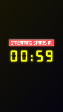 Streaming Countdown Timer Vertical Title for Mobile Video and Stories